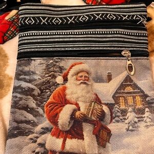 Santa Claus Crossbody Christmas Purse with Adjusta Strap